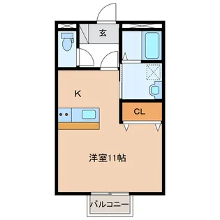 岐阜県岐阜市茜部大野2【アパート】の間取り