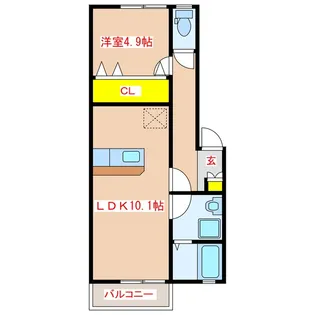 1LDKの間取り画像