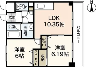 長楽寺マンションI号館【2階】の間取り