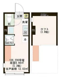 東京都杉並区井草3【アパート】の間取り