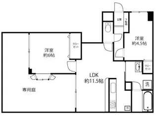 ライオンズマンション四つ木第2【1階】の間取り