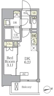 ザ・ライオンズフォーシア文京湯島【3階】の間取り
