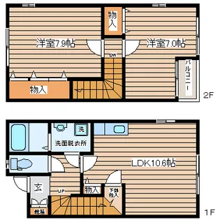 アルモニ吉成【1階】の間取り