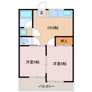 天神コーポラス 101棟【2階】の間取り