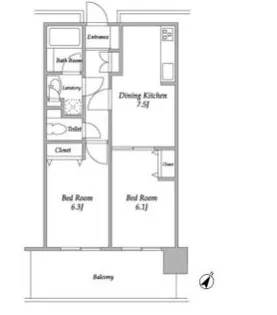 プラザタワー勝どき【25階】の間取り