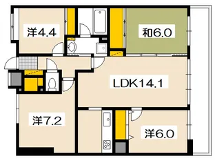 ナタリーマリナタウンウエストデッキC棟【9階】の間取り
