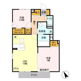 ルミエール(新宿町)【1階】の間取り