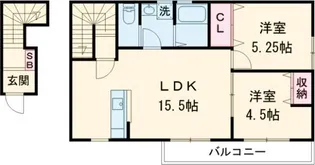 リーブルファイン津興2号棟【2階】の間取り