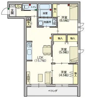 コンフォートレジデンス武蔵浦和【2階】の間取り