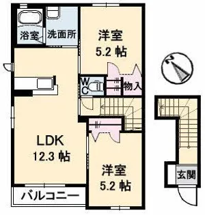 ラ パルテール旭川 参番館【1階】の間取り