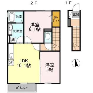 ヴィラ ウィステリア 神埼 B棟【2階】の間取り