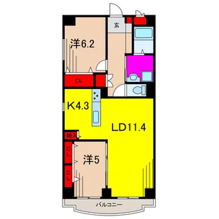 亀有パークマンション【8階】の間取り