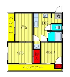 サンライズ都賀【2階】の間取り