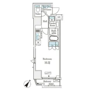 グレイスコート岩本町【10階】の間取り