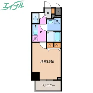 S-RESIDENCE四日市駅前couleur(クルール)【8階】の間取り