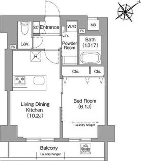 HF押上レジデンス【3階】の間取り