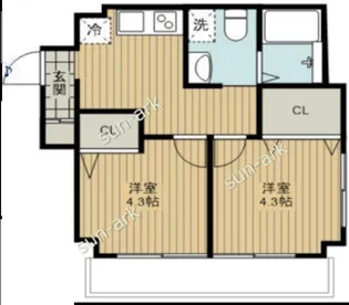 諏訪町マンション【2階】の間取り