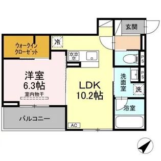 D rivet 谷田【3階】の間取り