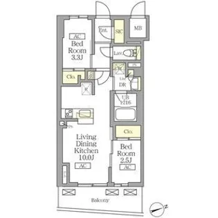 テラス北千住【10階】の間取り
