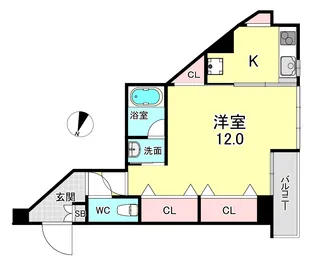 studio apt.WOOD HOUSE【4階】の間取り