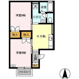 蓮花寺ハイツ B【2階】の間取り