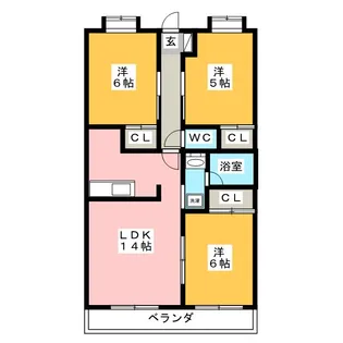 クレアール【3階】の間取り