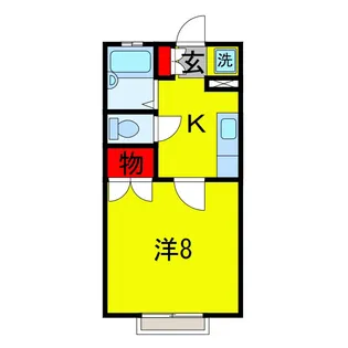 西君塚ハイツB【1階】の間取り