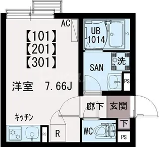 イクシオ町屋II【3階】の間取り