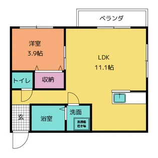 Grin at 道徳【3階】の間取り