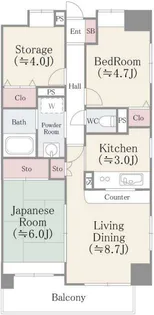 グリーンコート【6階】の間取り