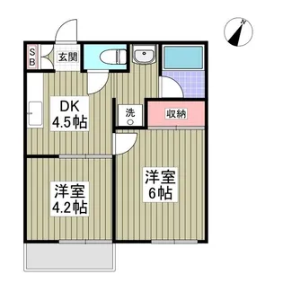 ヴェルドール平戸B【2階】の間取り