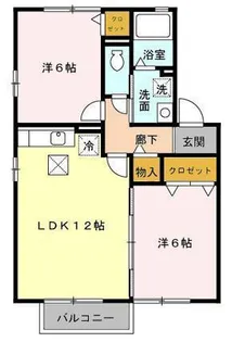 グリーンパークE【1階】の間取り