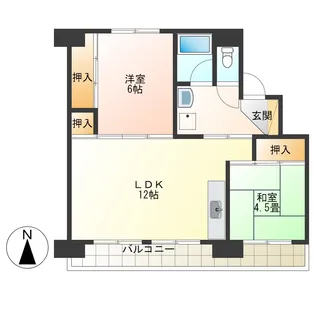 ビレッジハウス沼木1号棟【4階】の間取り