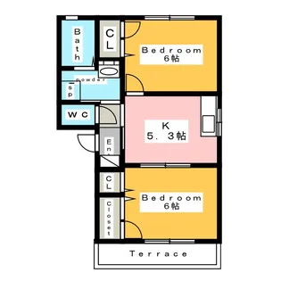 エスポワールAn【1階】の間取り