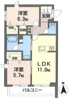 ベラチッタ 桜川【2階】の間取り