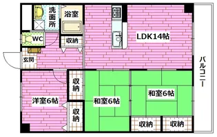 グリーンフィールド【3階】の間取り