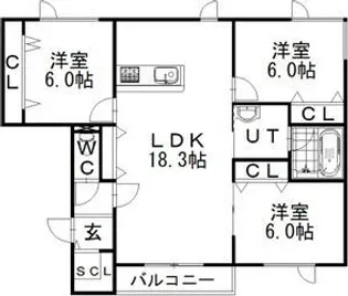 ウィンクルム A【3階】の間取り