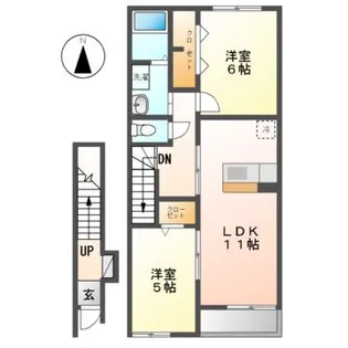 トキ リバーサイドスクエア B【2階】の間取り