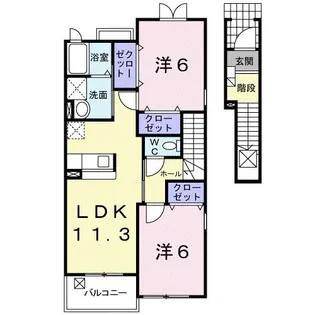 メゾンクレール壱番館【2階】の間取り