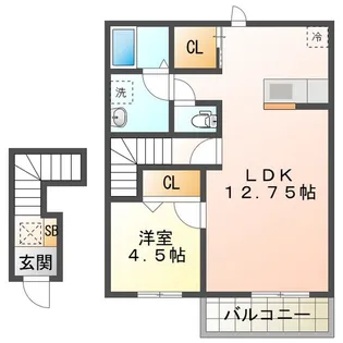 リーブルファイン大治田III 2号棟【2階】の間取り