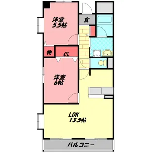 コーポエトワール【2階】の間取り