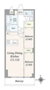 アルファコート亀戸2【5階】の間取り