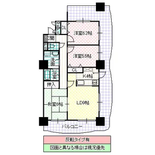 シャトーアトラス【9階】の間取り