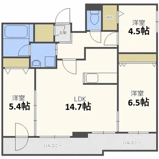 シティプラザ新札幌【3階】の間取り