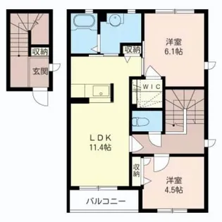 サンメゾン シャーメゾン【2階】の間取り