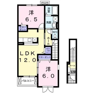 コンフォール エレガンテA【2階】の間取り