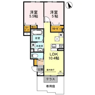 メルベーユ福里【2階】の間取り