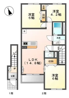 サンハイツ西条東【2階】の間取り