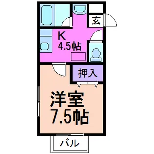 アトムハイツ【1階】の間取り