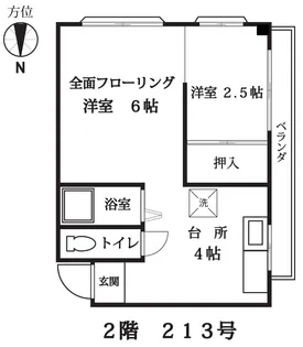 恵比寿ハイツ【2階】の間取り